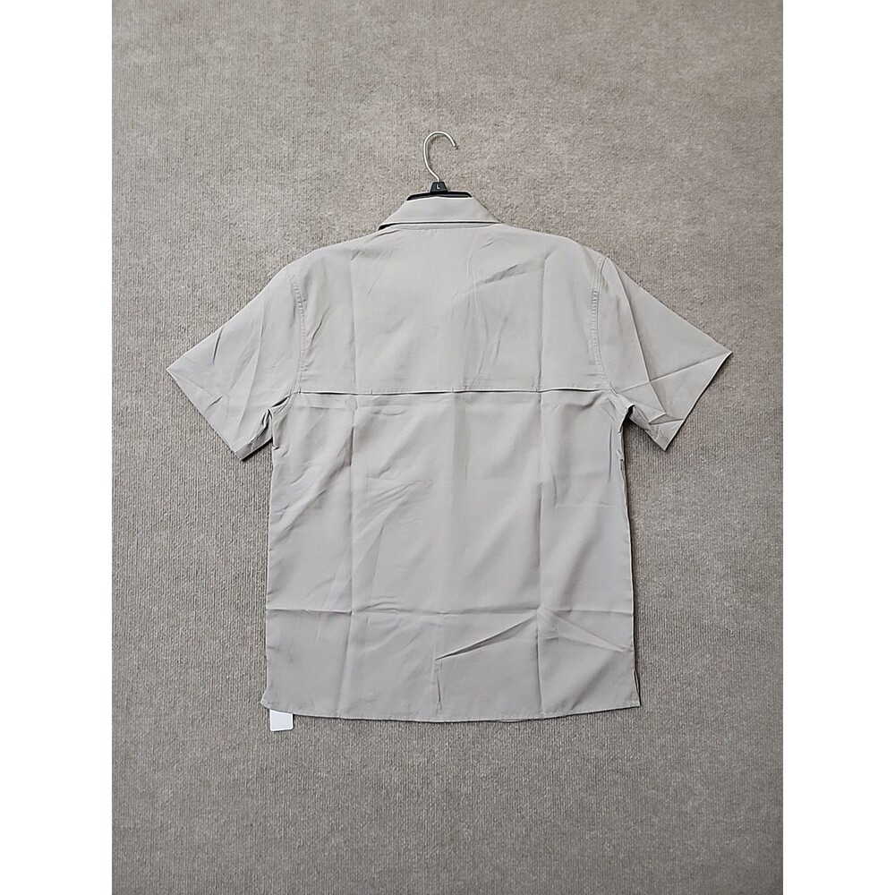Eddie Bauer Tech Shirt Men S Gray Woven Vented Fishing Outdoor Lightweight NEW - Picture 6 of 9